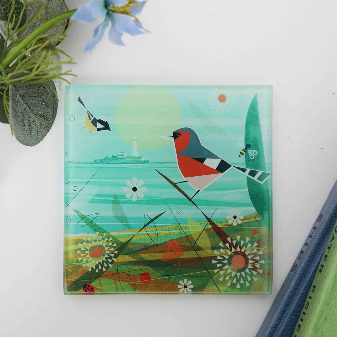 Spring at St Mary’s Lighthouse Glass Coaster