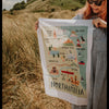 Northumbria Map Organic Cotton Tea Towel