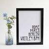 Rome, Paris, Berlin, Whitley Bay Print